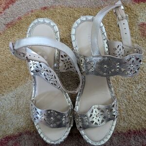 Marc Fisher gold cream shoes